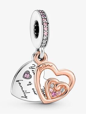 Pandora Rose Entwined Infinite Hearts Double Dangle